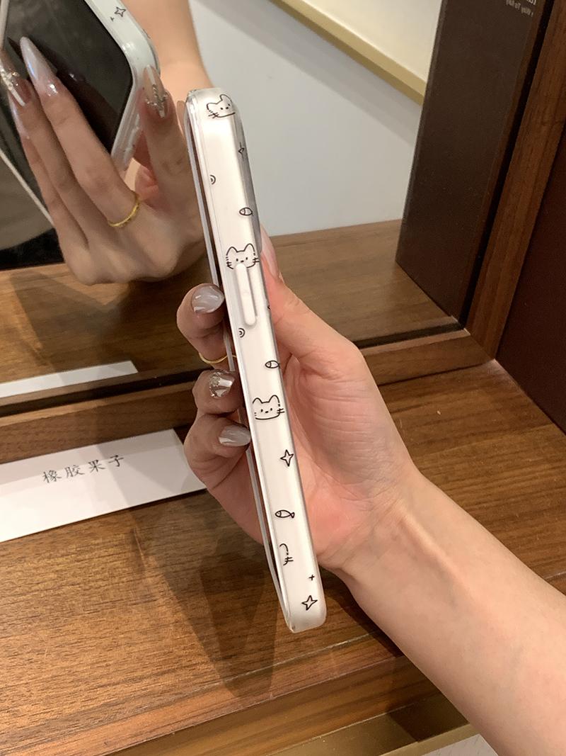 Rezin meyvələr, yaradıcı sadə eskiz musiqi notu pişik pəncəsi iPhone17promax mobil telefon üçün uyğundur Apple 16pro şaxtalı ikisi birdə 15 düşməyə qarşı hər şey daxil sərt qabıq/14/13 yeni plus