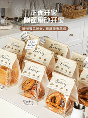 Tost çörəyi qablaşdırma çantası bişmiş mochi peçenyesi özünü möhürləyən qida çantası qablaşdırma kağız çantası 450 q kraft kağız çantası