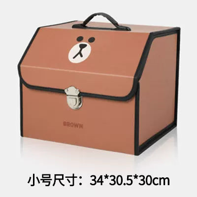 LINE FRIENDS Car Trunk Storage Box, Folding Organizer, Universal Car Decoration Cartoon Storage Box