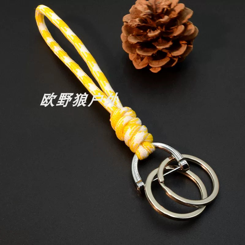 Yaradıcı əl işi avtomobil açar zənciri üzüyü, sadə toxunmuş nal nalı D formalı asma ip zənciri, çanta cazibədarlığı aksesuarı.