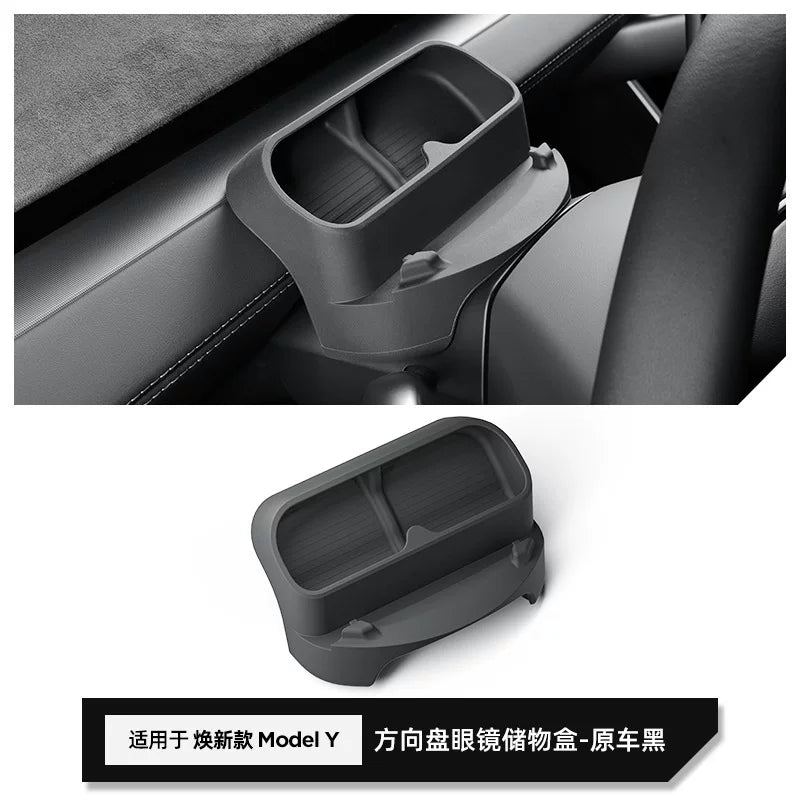 Silicone storage box, glasses case accessory for the updated center console of Tesla Model Y