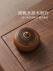 Qoz ev qapalı buxur yandırıcı bərk ağac çay mərasimi səndəl ağacı agarwood buxur yandırıcı disk buxur burner ağcaqanad rulon qabı tel buxur yandırıcı