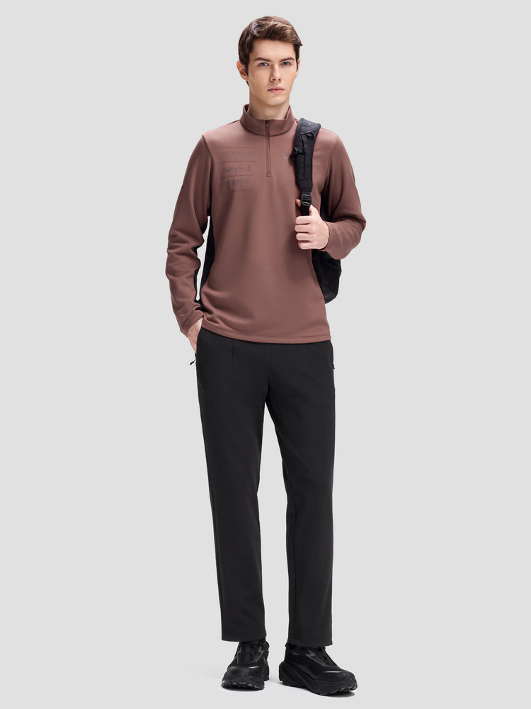 DESCENTE SKI STYLE Seriyası İdman Gündəlik Kişilər üçün Uzaq İnfraqırmızı Yun Astarlı Uzunqol Trikotaj Sviter