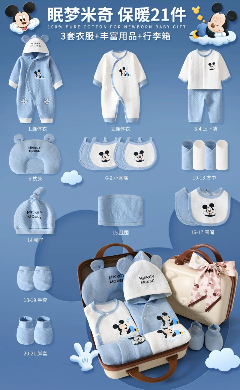 Disney Yenidoğulmuş Körpə Geyimləri Hədiyyə Dəsti - Yenidoğulmuşlar, Bir Aylıq Bayram və Yüksək Səviyyəli Hədiyyə üçün İdealdır