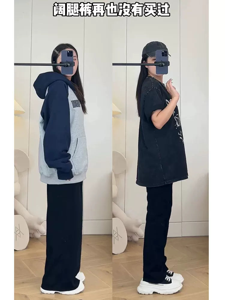 Qadınlar üçün armud formalı, incə, düz ayaqlı cins şalvar, yeni payız modası, böyük ölçü, yüksək belli, arıqladıcı, qara şalvar, əlavə uzun.