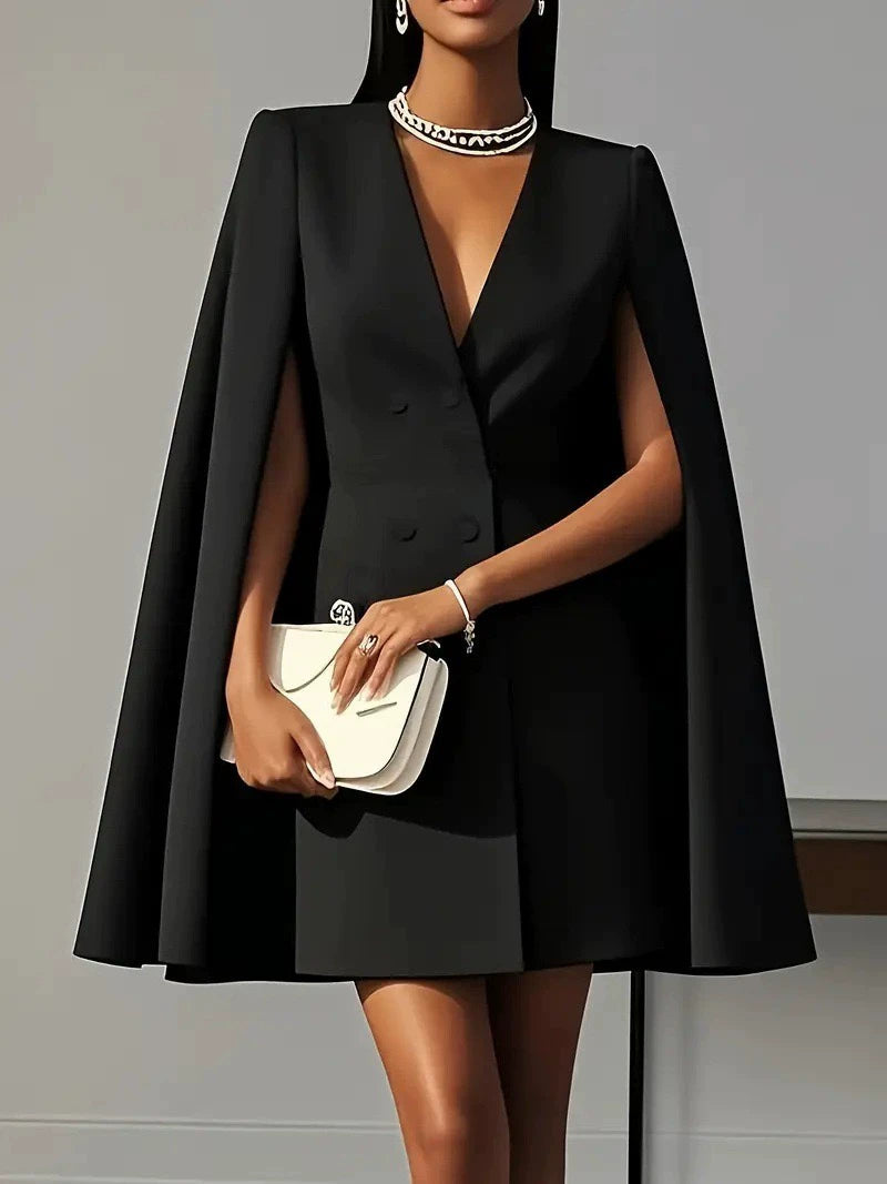 Amazon Avropa və Amerika sərhədlərarası elektron ticarət yaz və payız işgüzar səfərləri üçün ikiqat döşlü pelerin rəngli kostyumlu qadın donu