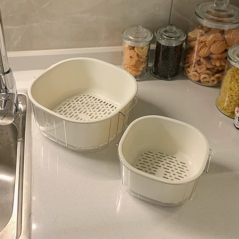 İki qatlı lavabo drenaj səbəti mətbəx məişət qonaq otağı qəhvə stolu plastik meyvə boşqab səbəti hövzə tərəvəz səbəti səbəti