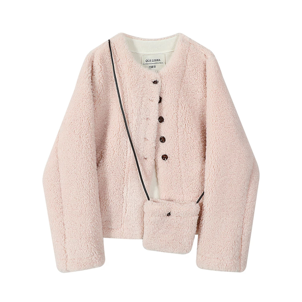 Chorlisa Koreya üslubunda, Chanel-dən ilhamlanmış, qadınlar üçün çox yönlü və dəbli quzu yun palto, şık, unikal və payız və qış üçün isti.