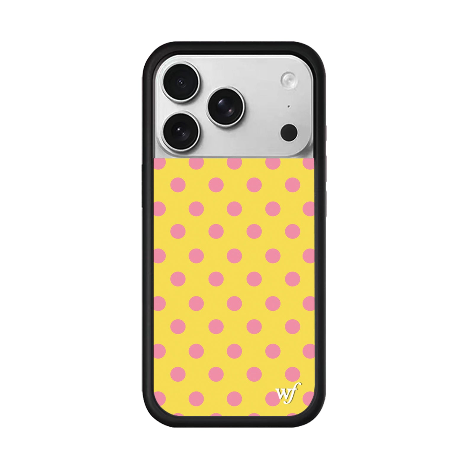 WFWE birgə markalı Polka Dots iPhone15/14/13ProMax/Plus Apple 16Pro mobil telefon üçün uyğun qara və ağ/qəhvəyi/sarı polka nöqtələri WF Avropa və Amerika modası düşməyə qarşı müdafiə