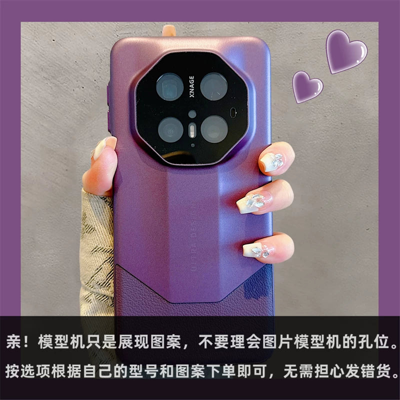 Huawei mate70pro+ üçün uyğun yüksək keyfiyyətli dəri yeni mobil telefon qutusu mate60RS qeyri-adi master mate80pro yüngül lüks mate40/50pro elektrokaplama 40RS Porsche pura70pro