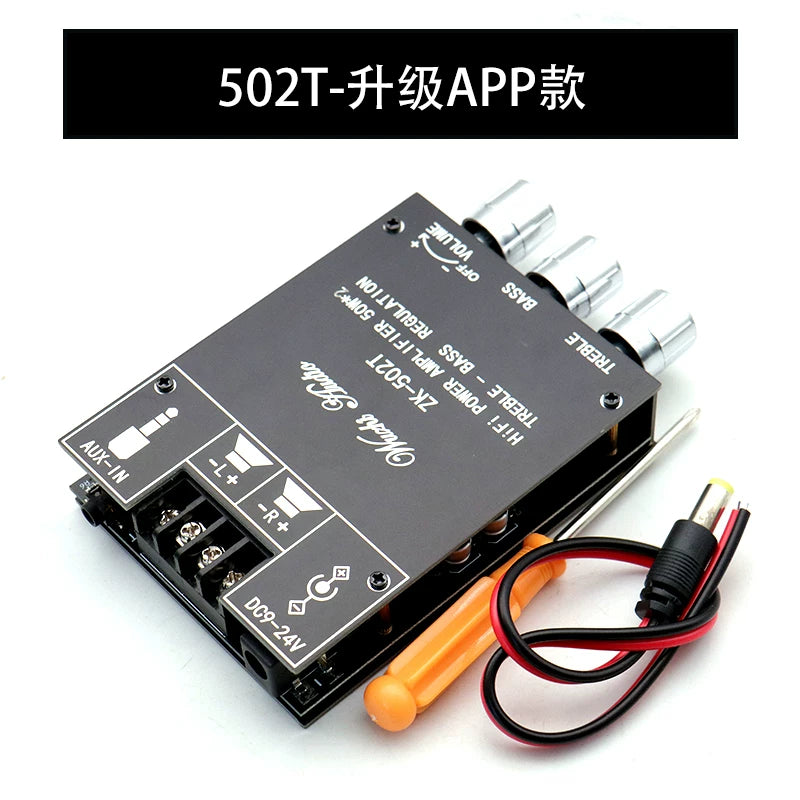 ZK-502T 50W*2 yüksək və aşağı bas tənzimləmə öncəsi gücləndirici audio gücləndirici lövhə modulu sabvufer iki kanallı stereo