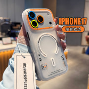 Apple 17 mobil telefon qutusu üçün uyğun çanta düyməsi maqnit udma yeni iphone16promax qoruyucu qutu qabaqcıl narıncı 14PM cib telefonu qutusu kreativ 15pro qoruyucu kişi gözəl görünüşlü şəffaf 13 qutu
