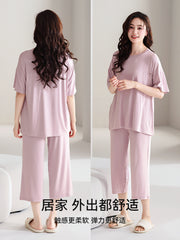 Qadınlar üçün Catman buz ipək pijama 2026 yeni yay modal qısaqol, sinə yastiqciqları ilə ev paltarı dəsti xaricində geyinilə bilər