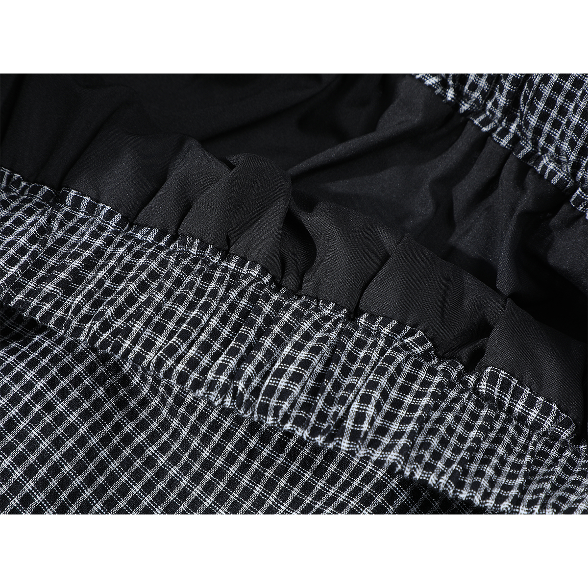 Cholisa Qara Damalı Qadınlar üçün Düzensiz A-xəttli Ətək, 2025 Yay üçün Super Populyar Yüksək Belli Arıqladıcı Orta Uzunluqlu Ətək