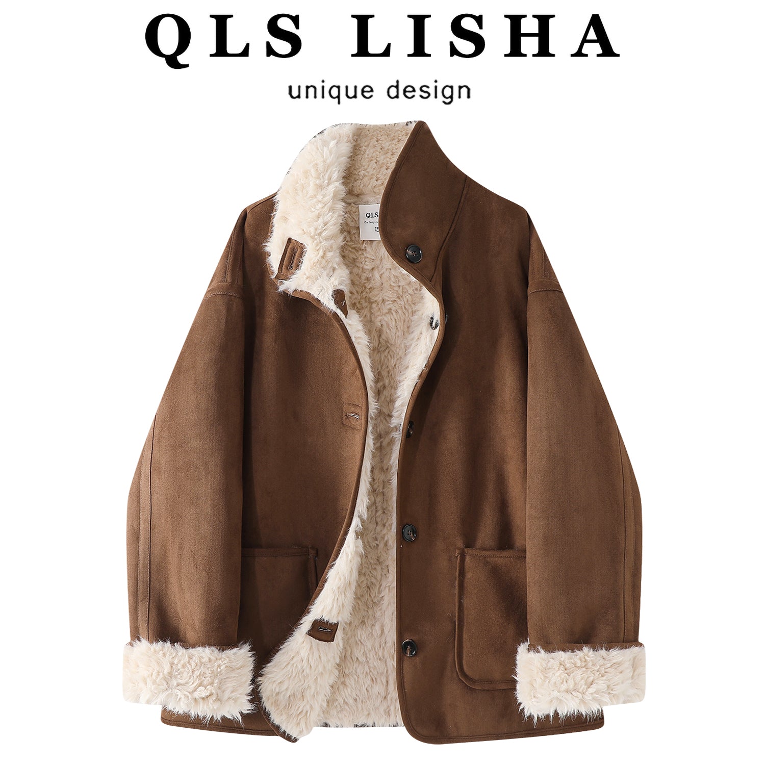 Cholisa Qoyun Dərisi Palto, Yeni Qış Modeli, Koreya Modeli, Qalınlaşdırılmış, Zərif Qadınlar üçün Geri Dönən Zamşa Palto