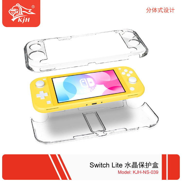 switch Lite oyun konsolu şəffaf qoruyucu kristal qutu mötərizə ilə yıxılmaya və sürüşməyə qarşı NS lite sərt çanta