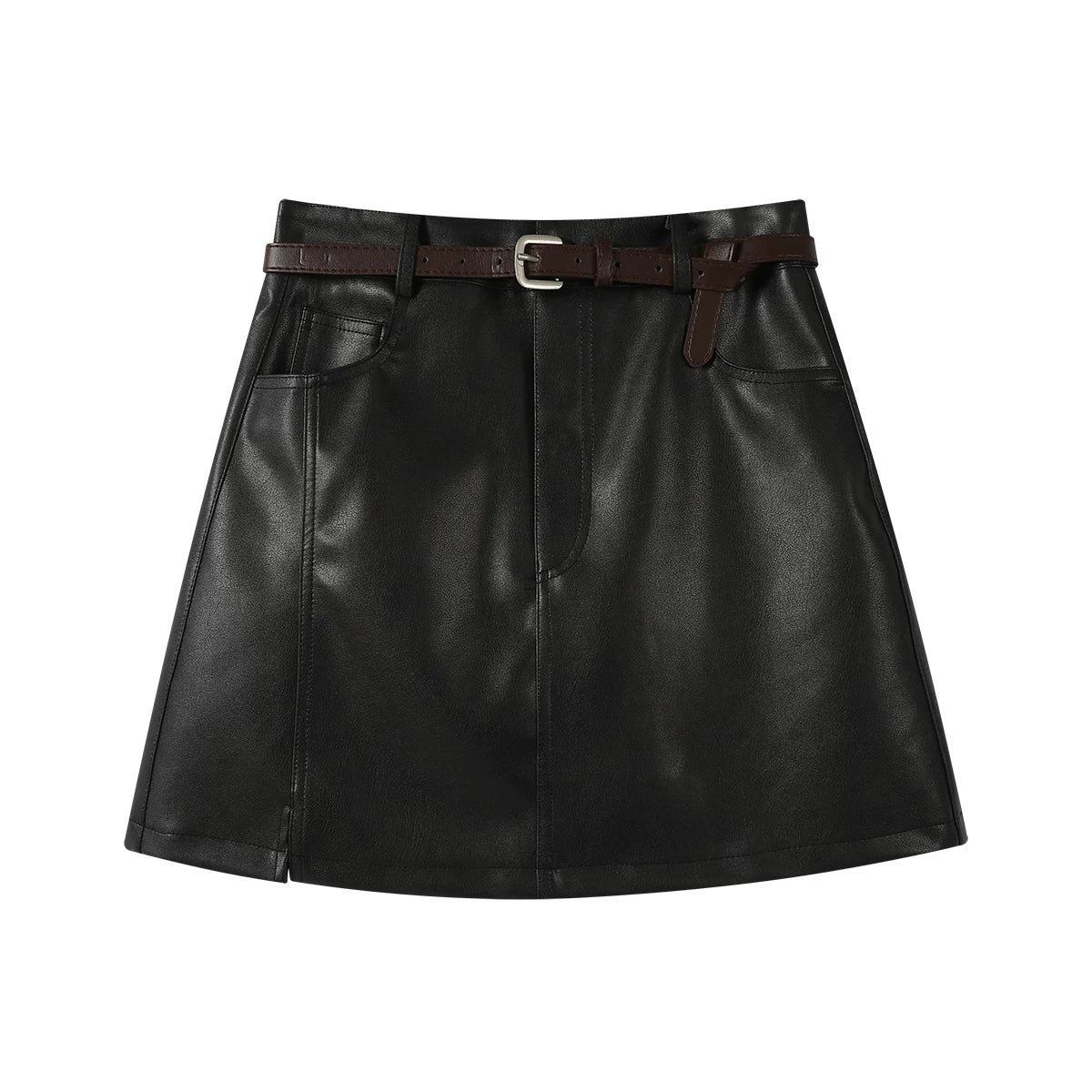 Cholisa 2026 Yaz/Payız Yeni Dəbli və Zərif Qadın Midi Ətəyi, Super Gözəl Yüksək Belli A-Xəttli Çoxfunksiyalı Dəri Mini Ətək