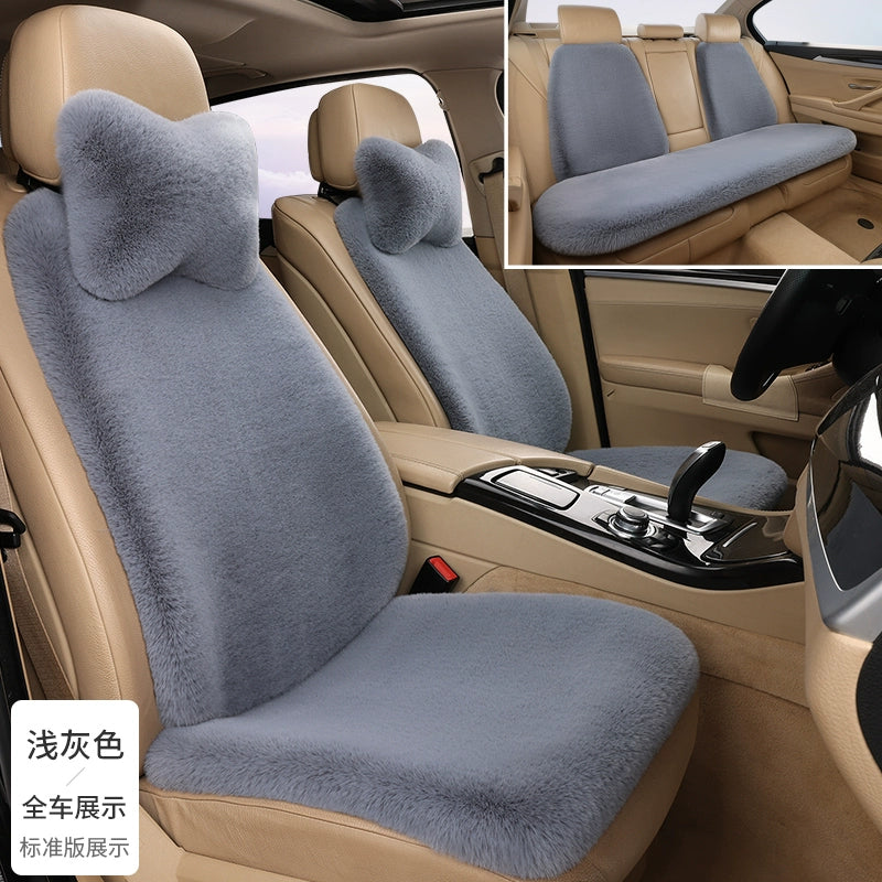 Avtomobil Oturacaq Yastığı Qış Doldurulmuş İstilik Texniki Qalınlaşmış Tək Oturacaq Arxa Sıra Sürüşməyən Tək Parça Üç Parçalı Dəst Neytral Yün Yastıq Dovşan Xəzi İmitasiya