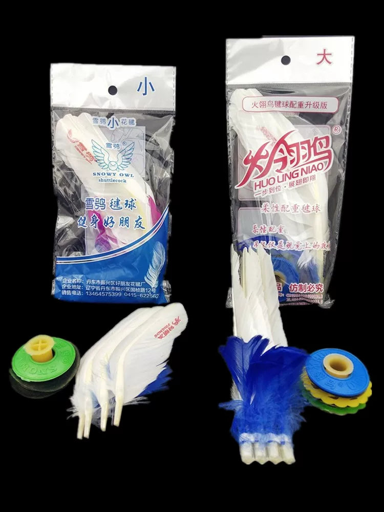 Yaxşı dost marka raketlə idman yarışması xüsusi qar bayquşu yanğın lələyi quşu açar təpik atmağa davamlı toyuq lələyi fitnes böyük ağ raketlə