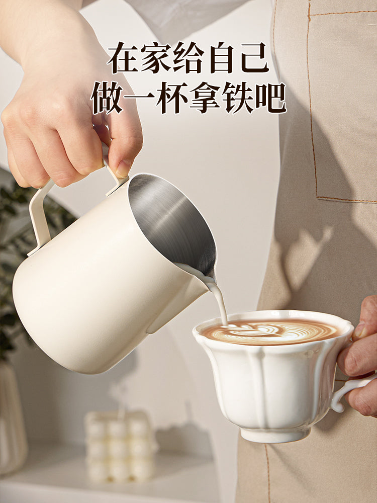 Baoxuan Latte Art Kuboku Latte Art Silindrli Qəhvə Südlü Köpük Kuboku Xüsusi Paslanmayan Polad Qəhvə Latte Art Artefakt Süd Silindrli Süd Köpük Kuboku