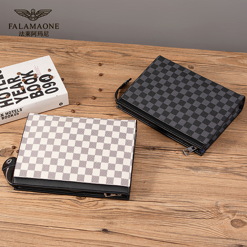 Fala Armani Luxury Plaid Men's Bag Daily Luxury Clip Bag Business Daily Armpit Bag Men's Bag