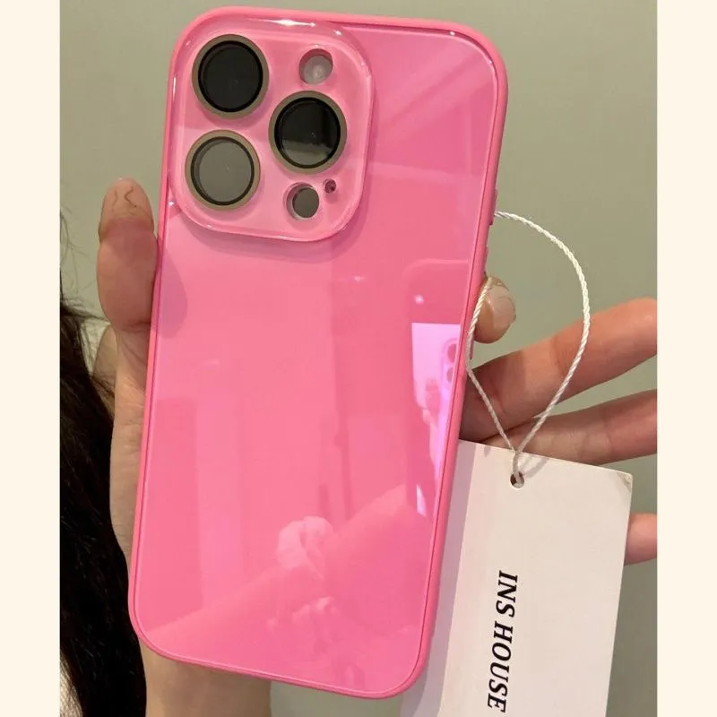 Koreya ins şəffaf konfet rəngli şüşə qabıq kristal lens filmi iPhone17PROMAX cib telefonu üçün uyğundur dopamin dəri hissi Apple 16/15 niş 14/13 yüksək səviyyəli məna 12 qoruyucu örtük