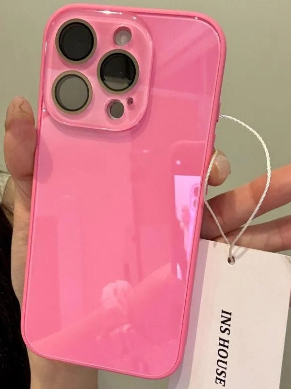 Koreya ins şəffaf konfet rəngli şüşə qabıq kristal lens filmi iPhone17PROMAX cib telefonu üçün uyğundur dopamin dəri hissi Apple 16/15 niş 14/13 yüksək səviyyəli məna 12 qoruyucu örtük