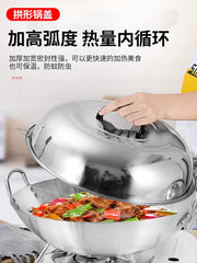 Qalınlaşmış paslanmayan polad wok qapağı, hündür tağlı köhnə dəyirmi wok qapağı, dəmir qazan qapağı, qızardılmış ştativ qapağı, böyük qazan qapağı