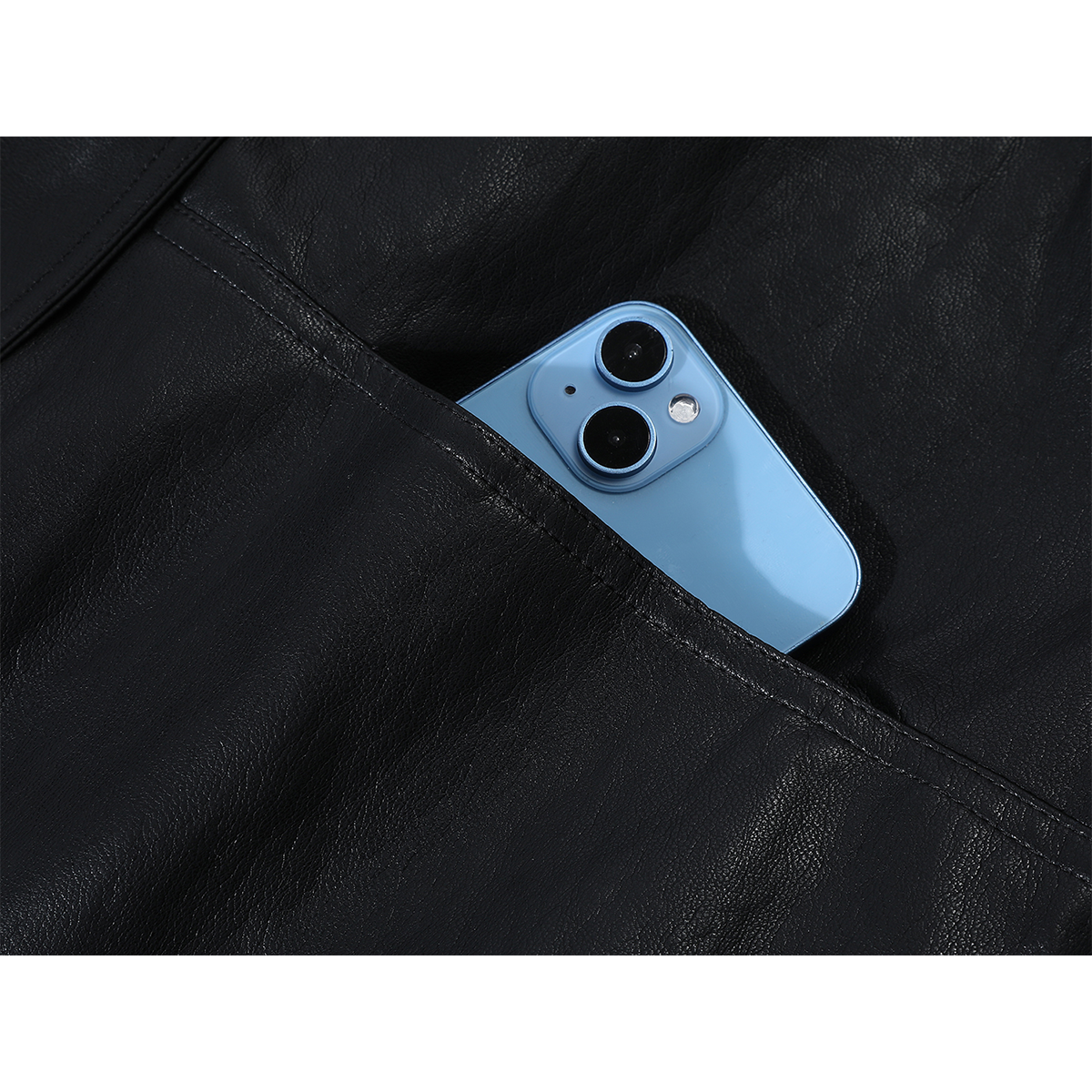 Chorissa Qara Qadın Dəri Gödəkçəsi, 2026 Yeni Yaz və Payız Stilində, Honkonq Stilində Yaxalıqlı Boş Uyğun Zərif Dəri Gödəkçə Topu