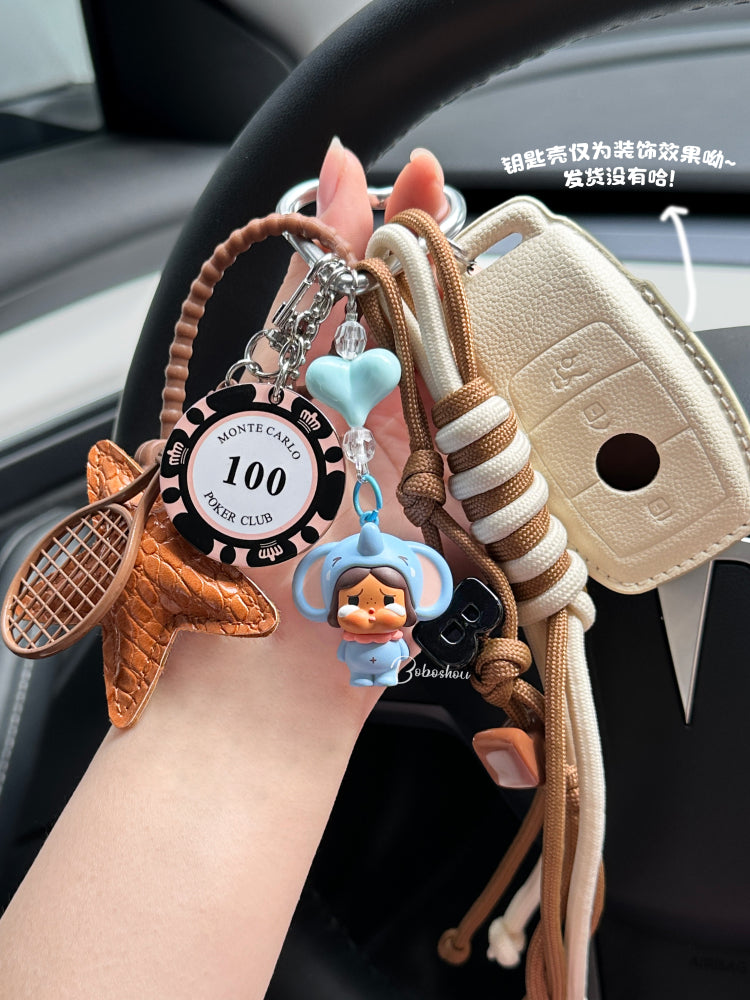 Pop Mart Çiyələk Milkshake Seriyası Qızlar üçün Avtomobil Açar Zəncirinin İtkiyə Qarşı Kulonu - Şirin və Zərif Zərgərlik