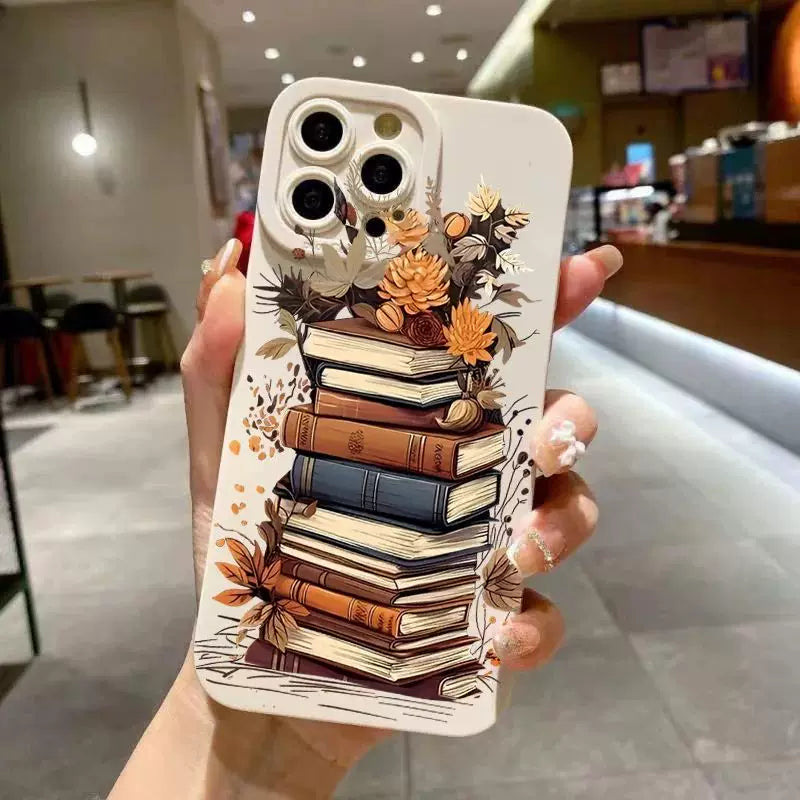 iPhone 11 12 üçün Yaradıcı Gözəl Kitab Nümunəli Telefon Çantası