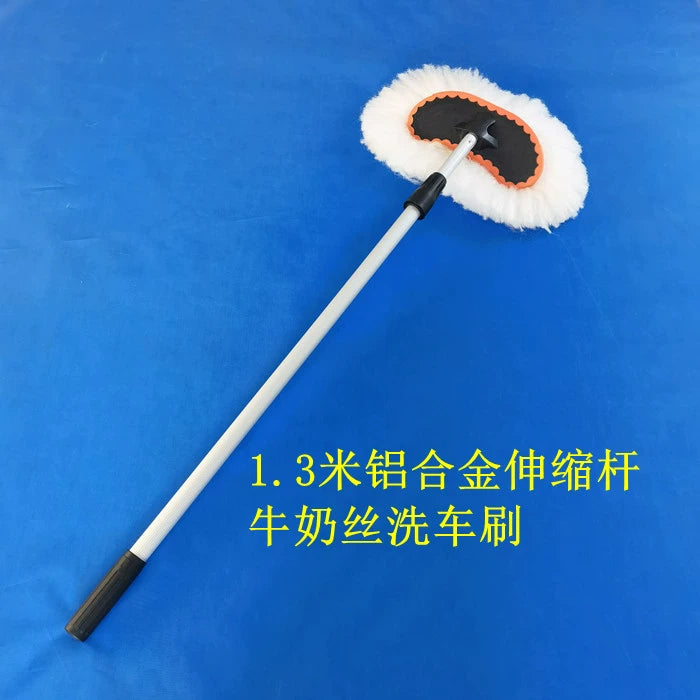 Uzun Alüminium Alaşımlı Genişləndirici Bağlantı Avtomobil Yuma Fırçası Yumşaq Yun Pambıq İpli Fantastik Mopping Aləti Avtomobil Tozlayıcı Mum Fırçası Baş Süd İpək Avtomobil Fırçası