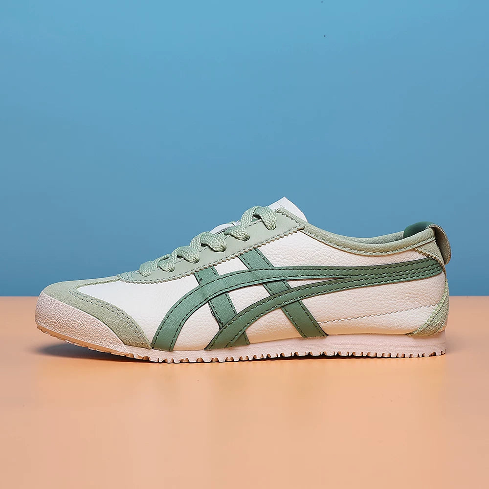 Klassik Kuijia Mexi 66 Tiger Zolaqlı Yapon Stilində Kişilər və Qadınlar üçün Sürüşkən Dəri Ayaqqabılar, Agande Təlim Ayaqqabıları