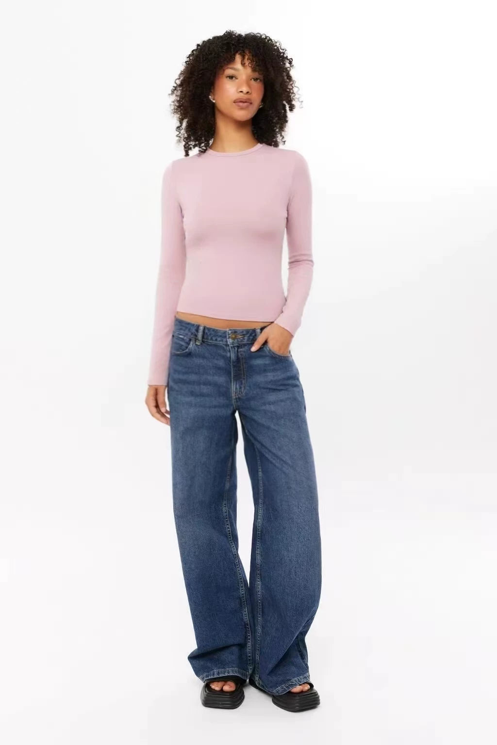 Avstraliya S-brendli SK*M dupe! Qadınlar üçün düz rəngli, tikişsiz, uzanan uzunqol köynək, seksual üslublu top, ixrac keyfiyyəti.