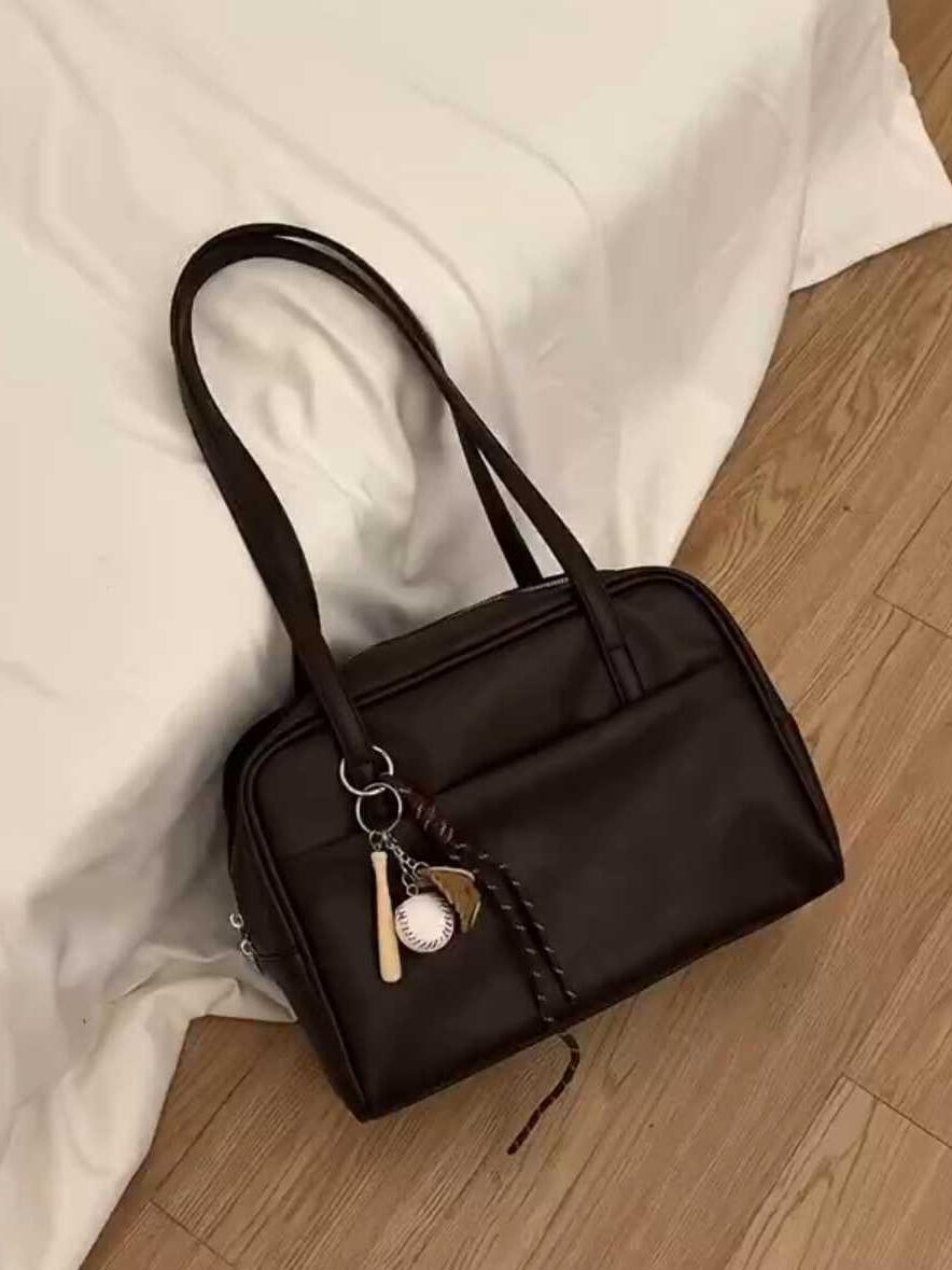 Boston çantası, qadın 2025 yeni modeli, super populyar, çoxfunksiyalı, böyük tutumlu, şəhər içi çantası, yumşaq dəri çiyin portfeli.
