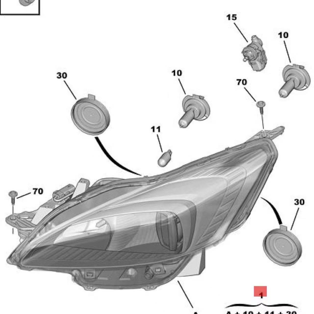 Peugeot 508 (2015-2017) Fara Yığımı, Faralar, 9809087180, 9809087080