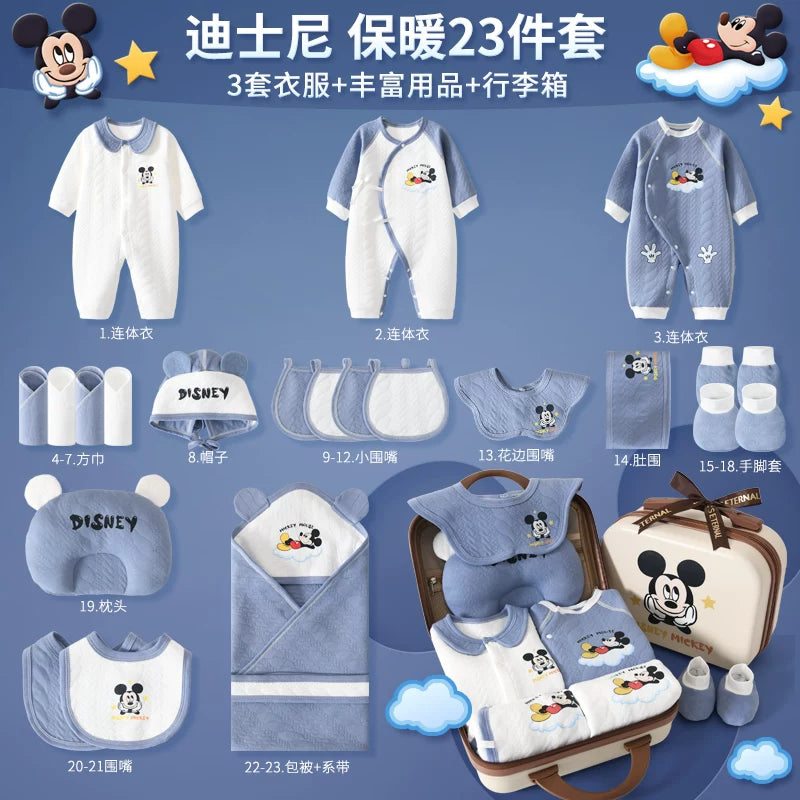 Disney təmiz pambıqdan hazırlanmış payız və qış üçün hədiyyə geyim dəsti, yeni doğulmuş körpələr, körpələr və bir aydan yuxarı körpələr üçün.