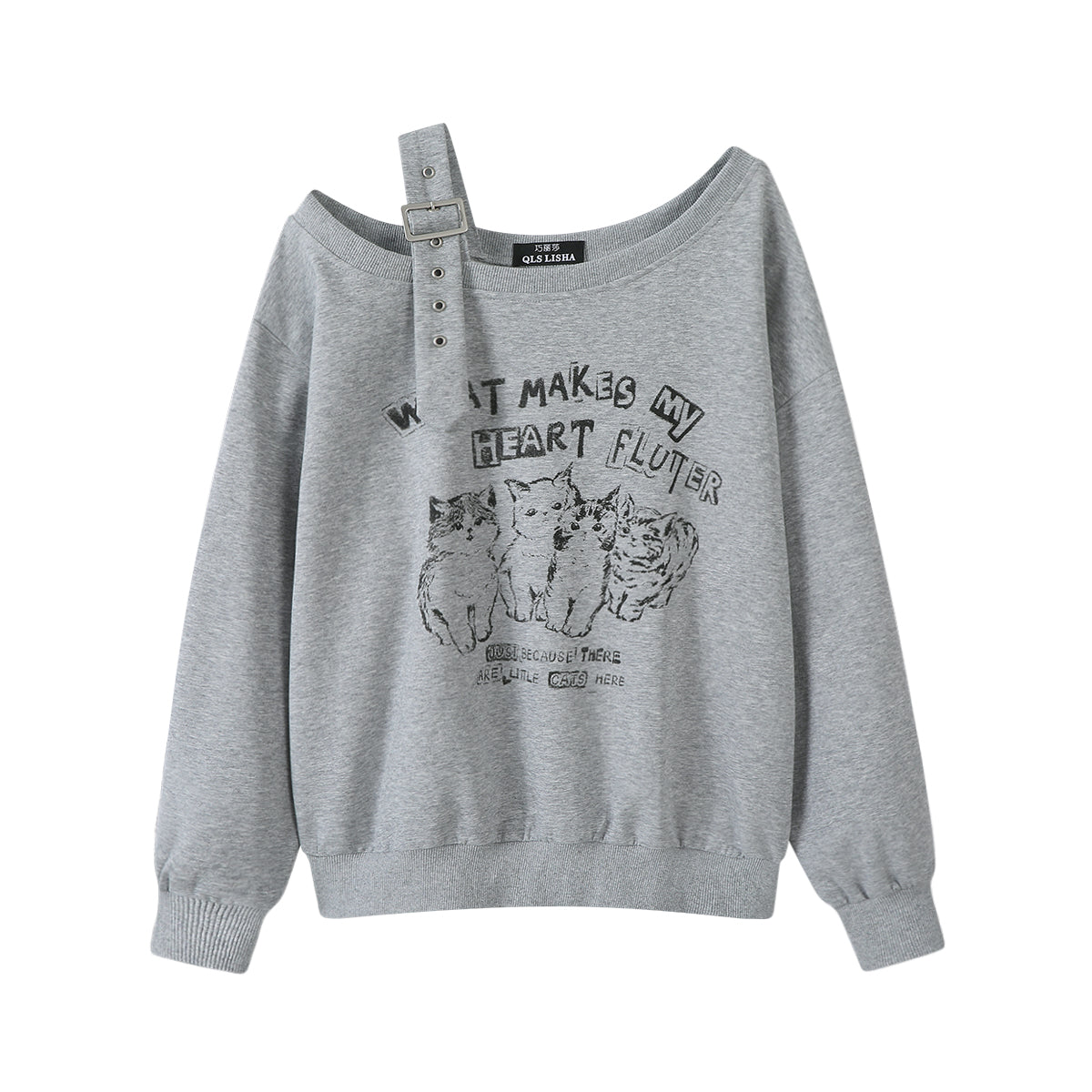 Chola Lisa Boş bədən formasında, rahat üslubda çiyinsiz sviter, erkən payız boz rəngli patchwork kamzol, başlıqsız, uzunqollu qadın topu