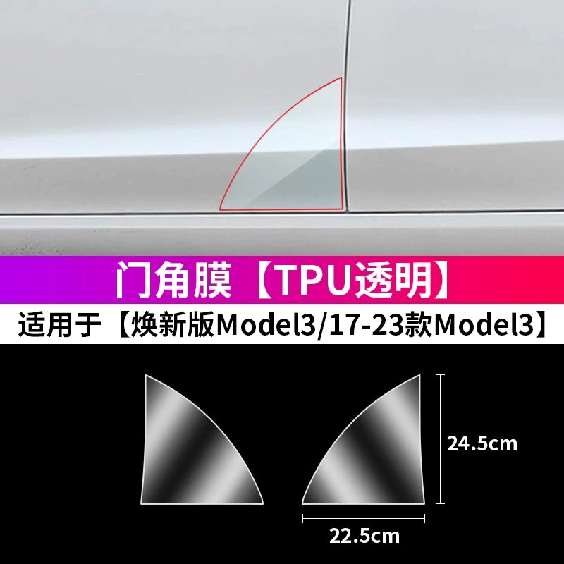 Tesla Yeni Versiya Modeli/Yl/3-ə aiddir Arxa Qapı Sıçramaya Qarşı Film Qapı TPU Ekran Qoruyucusu Bərpa Aksesuarları