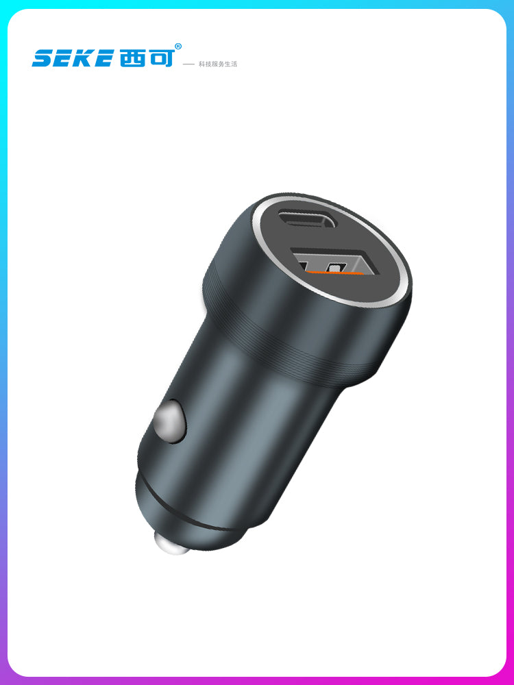 Xico C18 Car Charger - 2 in 1 USB Multifunction Cigarette Lighter - PD 30W Fast Charger for Tablets, Phones and Cars