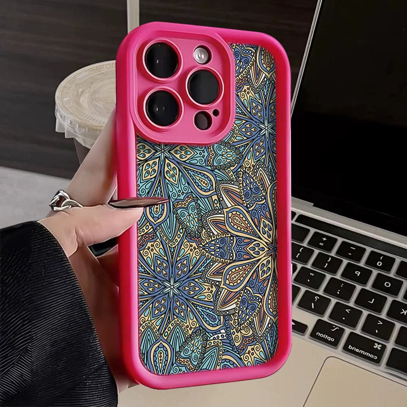 iPhone 15, 14, 13, 13, 13, 14, 15, 16 modelləri üçün uyğun olan, premium dizayn, dəbli üslub, retro naxış, yaradıcı dizayn, unikal üslub, tam örtük, niş üslub və qadınlar üçün 16 hissəli dəst ilə təchiz olunmuş yeni iPhone 15 Pro Max telefon korpusu...