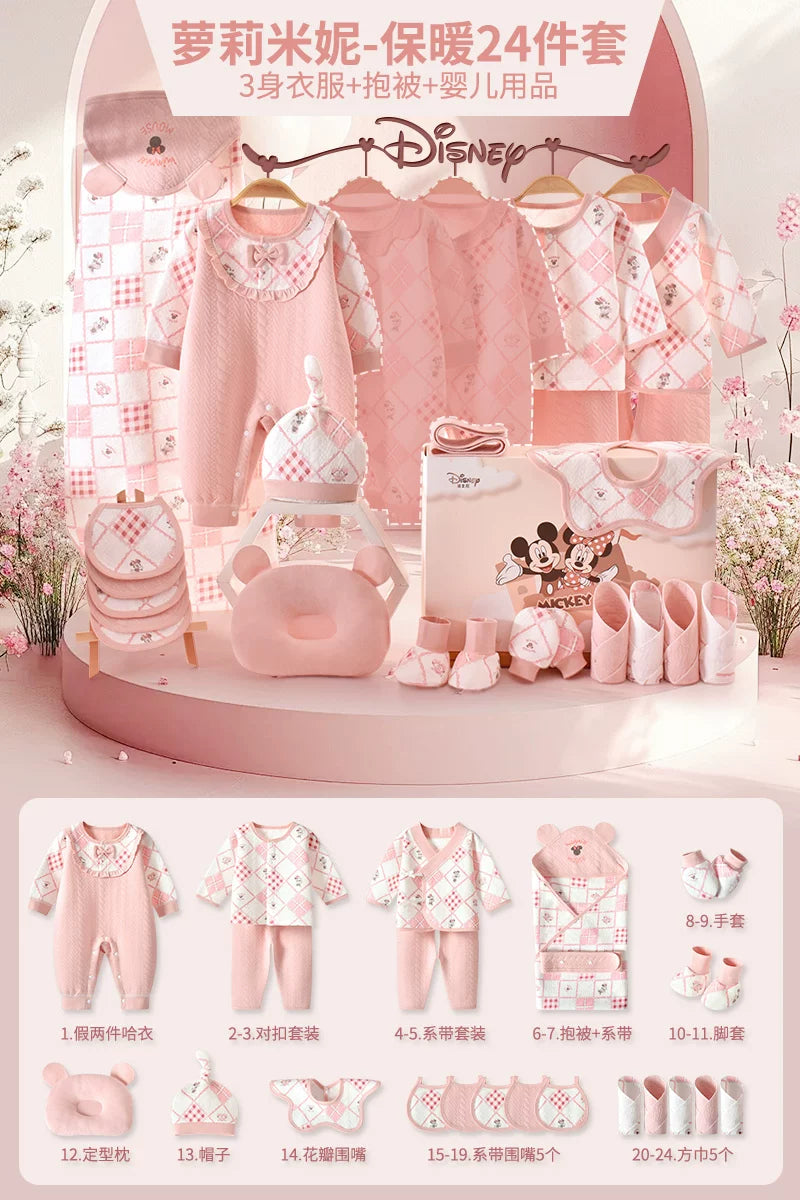 Qız uşaqları üçün Disney körpə geyimləri hədiyyə qutusu dəsti, yeni doğulmuş körpələr və tam aylıq qeyd etmələr üçün yüksək səviyyəli bir hədiyyə.