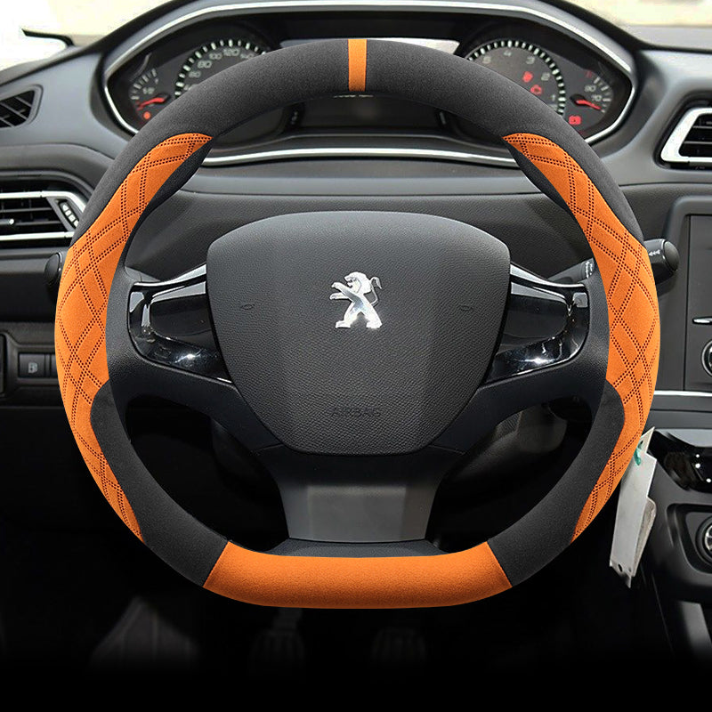 Peugeot 308 Sükan Çarxı Qış Xüsusi Zamşa Flis Stil 16-2019 Sürüşməyə Qarşı Tər Uducu Avtomobil Sükan Çarxı İsti