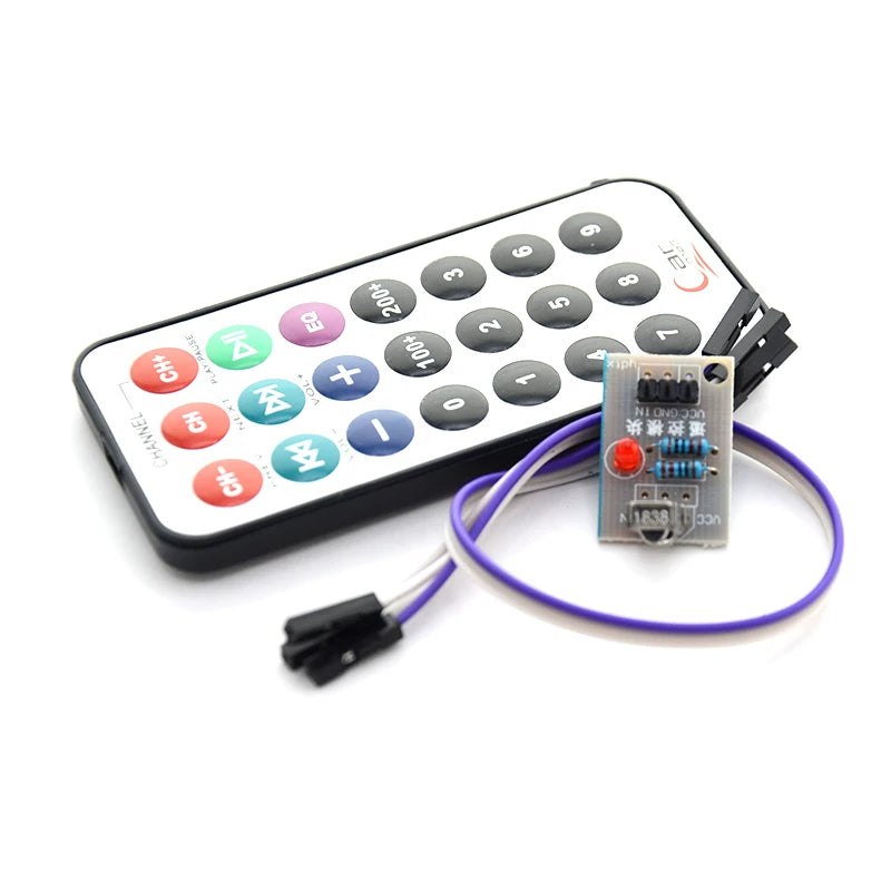 3 hissəli dəst, mikrokontroller infraqırmızı uzaqdan idarəetmə modulu + qəbuledici HX1838 + NEC kodlu infraqırmızı pult