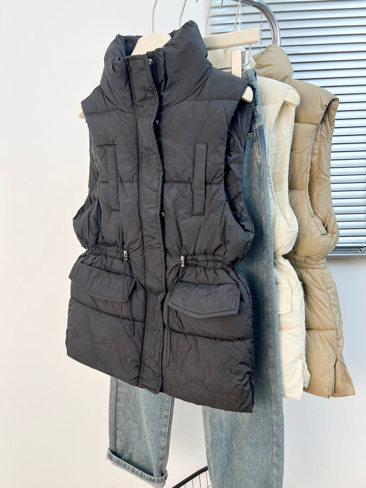 Dolğun qızlar üçün böyük ölçülü qadın dəbli pambıq jilet, 2026-cı ilin payız və qış yeni modası, bel incəldən hırka jilet palto