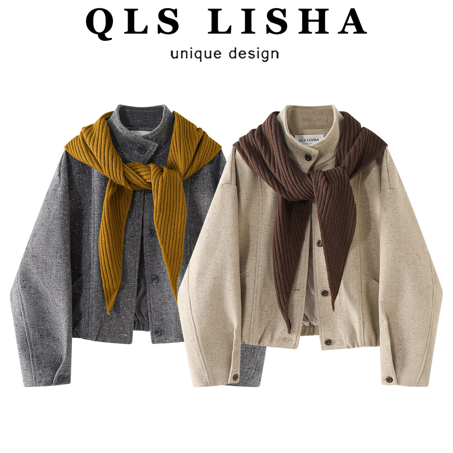 Chorissa Chanel üslubunda qadın gödəkçəsi, 2025 payız/qış yeni gündəlik və çox yönlü dayaqlı gödəkçə, ərik yun top.