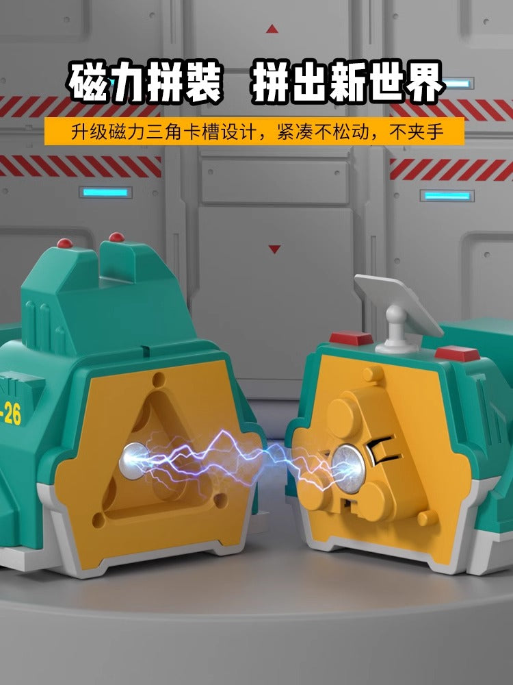 Maqnit tikinti blokları, uşaq oyuncaqları, təhsil, transformasiya, montaj, mühəndislik vasitəsi, robot, 6 yaşlı uşaqlar üçün Milad hədiyyəsi.
