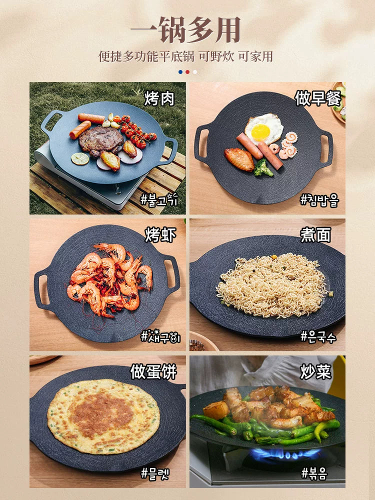 Açıq tibbi daş kaset sobası barbekü boşqabı barbekü qabı Koreya tipli Teppanyaki induksiya sobası qril qabı ev təsərrüfatları