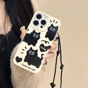 Apple Three Kittens 16 Pro Max Wheat 14 Cartoon Phone 13 Pro Cute 12 Pro New Phone Case 15 Pro Chain