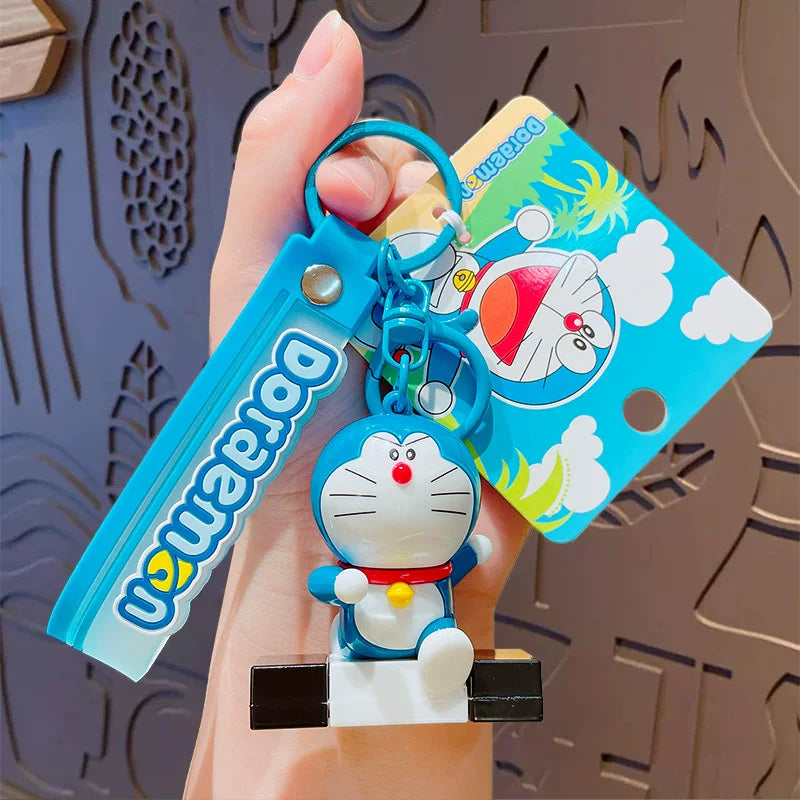 Doraemon avtomobil açar zənciri, şirin cizgi filmi Doraemon açar zənciri kulonu, qadınlar üçün yaradıcı yüksək səviyyəli sırt çantası boyunbağı